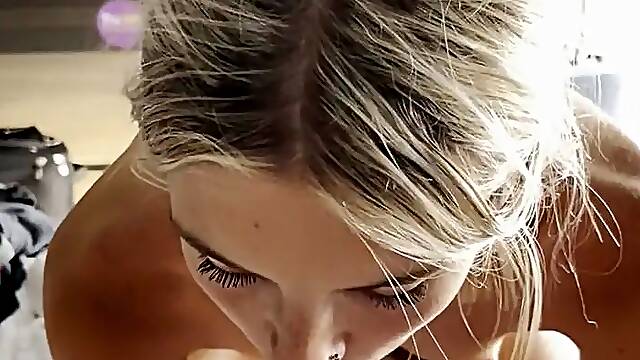 COLLEGE GIRL Gets a HUGE FACIAL In HOTEL ROOM!