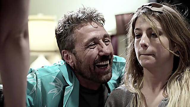 Babe Kristen Scott was convinced to have a threesome with Sarah Vandella and a stallion