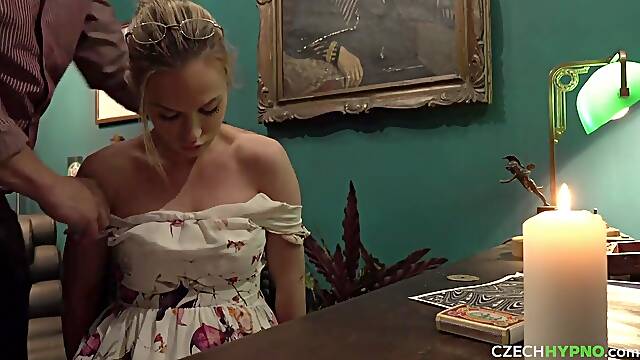 Horny hypnotist makes Czech MILF blow and take his dick