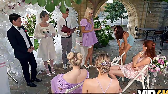 VIP4K. Hot bride is having a rough sex with a master of ceremonies. Hot sex with Jane White