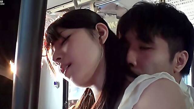 Public bus fantasy with a busty married woman