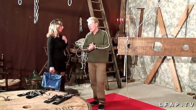 Moden Double Penetration, Fransk Bdsm, Leder Mature Handjob