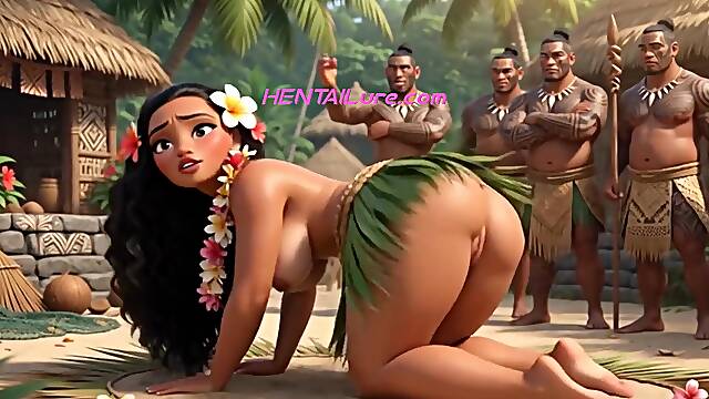 Big Ass Beauty Moana Fucked In Group By Tribal Villagers