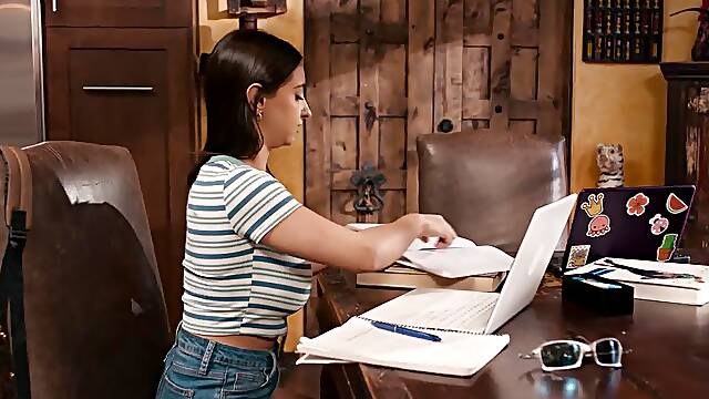 My Busty Lesbian Classmate Watches My Porn And Gets Taste My Cock