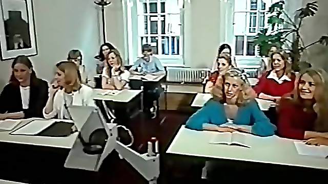 Retro movie presents a sexy babe fucked by many dudes