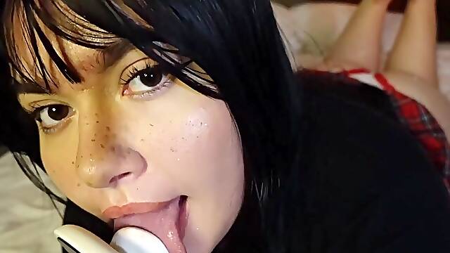 ASMR - Student cutie makes u cum Juicy Licking, Sucking, Jerking u off, Countdown, Pillow Humping, 3DIO - EmmaTASMR