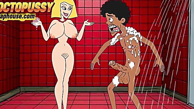 Stepmom Gets a Load of Cum in Her Throat Right in the Shower