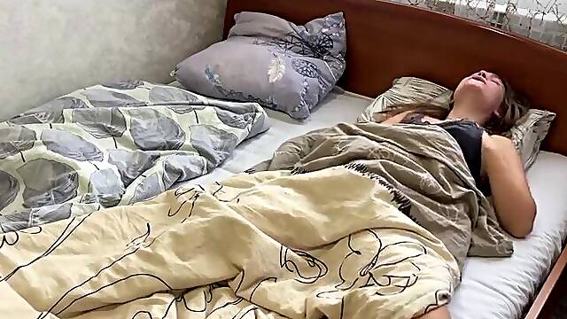 Morning masturbation always leads to a convulsive climax for the wife.