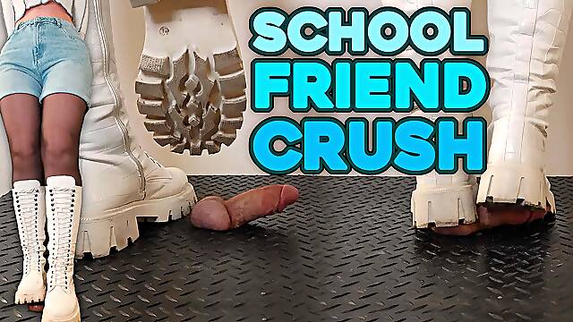 Kugle I Mund, Lårlange Læder Støvler, Trampling Støvler