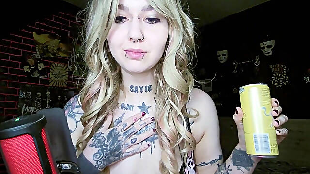 Sexy Alternative Blonde Burping