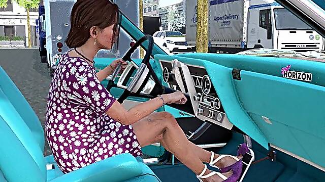 Oldsmobile Tornado Cranking Template - Kelly Pregnant in Lace Up Flats 1080p