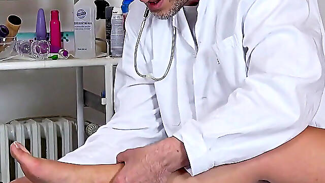 Breast Exam of Hairy Chubby stepmommy