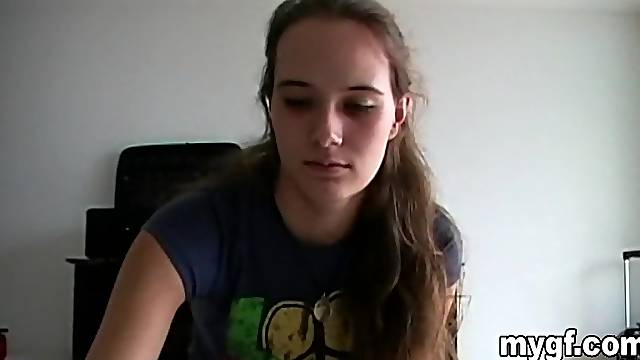 Shaved pussy cutie opens her legs to tease and gives a blowjob